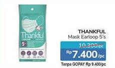 Promo Harga THANKFUL Earloop Daily Mask Adult 5 pcs - Alfamidi