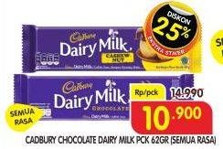 Promo Harga CADBURY Dairy Milk All Variants 62 gr - Superindo