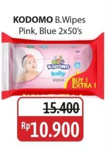Promo Harga Kodomo Baby Wipes Rice Milk Pink, Classic Blue 50 pcs - Alfamidi
