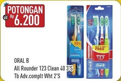 Promo Harga ORAL B Toothbrush All Rounder 123/Complete Whitening  - Hypermart