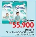 Promo Harga Sweety Silver Pants S32, XL24, XXL22, M28, L26 22 pcs - Alfamidi