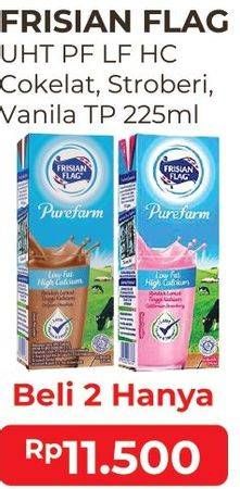 Promo Harga FRISIAN FLAG Susu UHT Purefarm Low Fat Chocolate, Low Fat French Vanilla, Low Fat Strawberry 225 ml - Alfamart