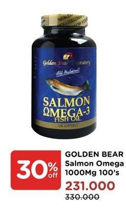 Promo Harga GOLDEN BEAR Salmon Omega 1000mg 100 pcs - Watsons