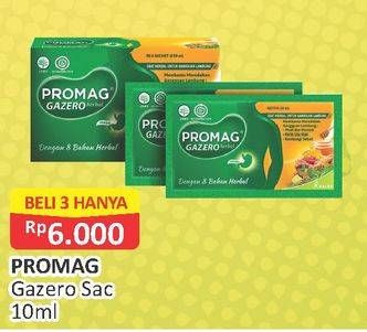 Promo Harga PROMAG Gazero Herbal per 3 sachet 10 ml - Alfamart