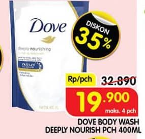 Promo Harga Dove Body Wash Deeply Nourishing 400 ml - Superindo