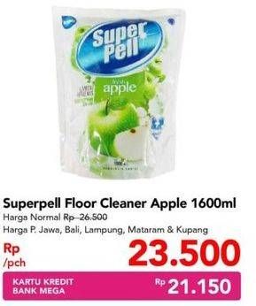 Promo Harga SUPER PELL Pembersih Lantai Fresh Apple 1600 ml - Carrefour