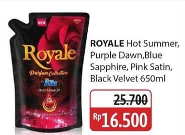 Promo Harga So Klin Royale Parfum Collection Hot Summer, Purple Dawn, Blue Sapphire, Pink Satin, Black Velvet 650 ml - Alfamidi