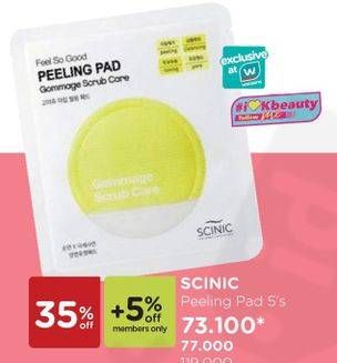 Promo Harga SCINIC Peeling Pad 5 pcs - Watsons