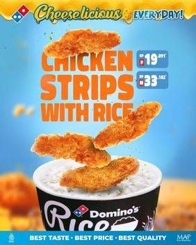 Promo Harga Dominos Chicken Strips with Rice  - Domino Pizza