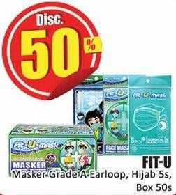 Promo Harga FIT-U Masker Grade A, Earloop, Hijab 5s, 50s  - Hari Hari