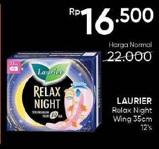 Promo Harga Laurier Relax Night 35cm 12 pcs - Guardian