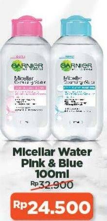 Promo Harga GARNIER Micellar Water Blue, Pink 100 ml - Alfamart