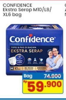 Promo Harga Confidence Adult Pants Slim & Fit Extra Absorb M10, L8, XL6 6 pcs - Indomaret
