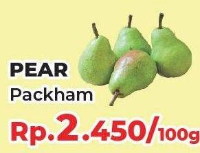 Promo Harga Pear Packham per 100 gr - Yogya