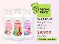 Promo Harga Watsons Body Lotion All Variants 530 ml - Watsons