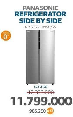 Promo Harga Panasonic NR-SC631BWSD Kulkas Side by Side  - Electronic City