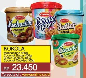 Promo Harga KOKOLA Cookies Mochachino, Coconut Butter, Butter Cookies, Coconut Cookies 400 gr - Yogya