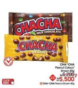 Promo Harga Delfi Cha Cha Chocolate Milk Chocolate, Peanut 40 gr - LotteMart