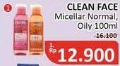 Promo Harga PURBASARI Cleanface Micellar Water 3in1 For Oily Skin, For Normal Skin 100 ml - Alfamidi