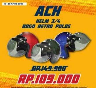 Promo Harga ACH Helm 3/4 / Boho Retro Polos  - Yogya