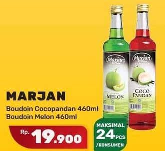 Promo Harga Marjan Syrup Boudoin Cocopandan, Melon 460 ml - Yogya