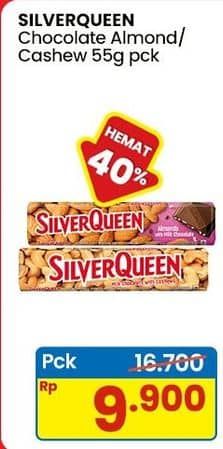 Promo Harga Silver Queen Chocolate Almonds, Cashew 55 gr - Indomaret