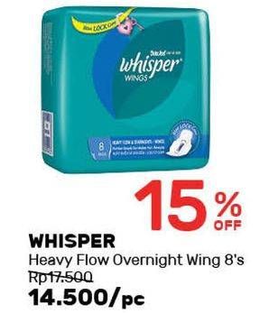 Promo Harga Whisper Heavy Flow & Overnight Wings 8 pcs - Guardian