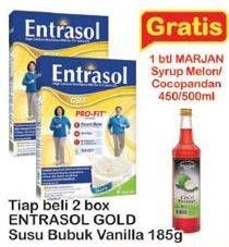Promo Harga ENTRASOL Gold Susu Bubuk Vanilla per 2 box 185 gr - Indomaret