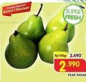 Promo Harga Pear Packham per 100 gr - Superindo