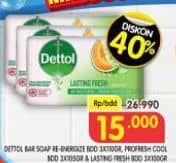 Promo Harga Dettol Bar Soap Reenergize, Cool, Lasting Fresh 100 gr - Superindo