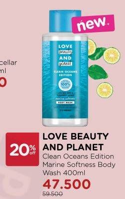 Promo Harga LOVE BEAUTY AND PLANET Body Wash Marine Softness 400 ml - Watsons