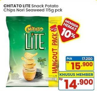 Promo Harga Chitato Lite Snack Potato Chips Seaweed, Aburi Seaweed 120 gr - Indomaret
