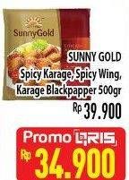 Promo Harga SUNNY GOLD /Chicken Wings Spicy 500gr/Karage Ayam Pedas, Blackpapper 500gr  - Hypermart