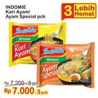 Promo Harga Indomie Mi Kuah Kari Ayam, Ayam Spesial 70 gr - Indomaret