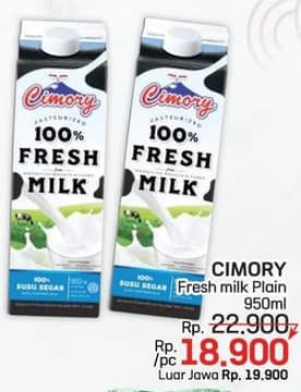 Promo Harga Cimory Fresh Milk Full Cream 950 ml - LotteMart