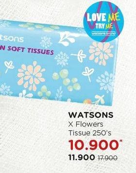 Promo Harga WATSONS X Flower Soft Pack Tissue 250 pcs - Watsons