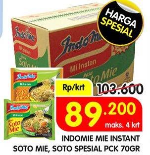 Promo Harga INDOMIE Mi Kuah Soto Mie, Soto Spesial per 40 pcs 70 gr - Superindo