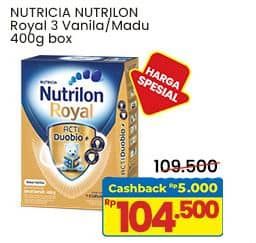 Promo Harga Nutrilon Royal 3 Susu Pertumbuhan Madu, Vanila 400 gr - Indomaret