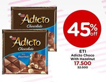 Promo Harga ETI Adicto Chocolate Hazelnut 60 gr - Watsons