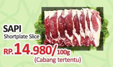 Promo Harga Beef Short Plate Slice per 100 gr - Yogya