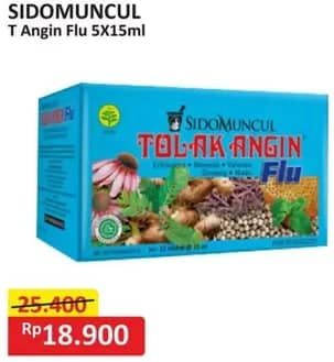 Promo Harga Sido Muncul Jamu Tolak Angin Cair + Madu per 5 sachet 15 ml - Alfamart
