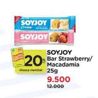 Promo Harga Soyjoy Fruit Bar Crispy White Macadamia, Strawberry 25 gr - Watsons
