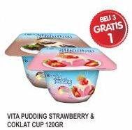 Promo Harga VITA PUDDING Pudding Strawberry, Coklat 120 gr - Superindo