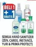 Promo Harga ZEN / INSTANCE / CAREX / YURI / PRIMA PROTECT Hand Sanitizer  - Hypermart