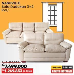 Promo Harga Nashville Sofa Dudukan 3 + 2 PVC  - COURTS