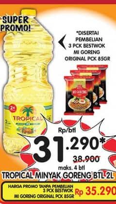 Promo Harga Tropical Minyak Goreng 1000 ml - Superindo