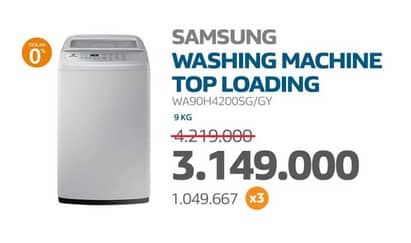 Promo Harga Samsung WA90H4200SG/GY Mesin Cuci Top Loading 9 kg - Electronic City