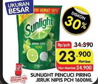 Promo Harga SUNLIGHT Pencuci Piring Jeruk Nipis 100 1600 ml - Superindo