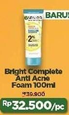Promo Harga Garnier Bright Complete 3-in-1 Anti Acne Facial Wash 90 ml - Alfamart