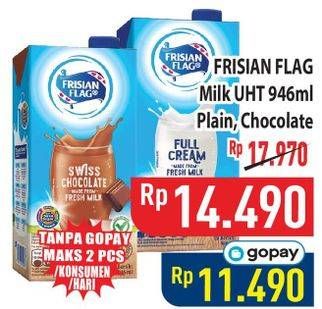 Promo Harga Frisian Flag Susu UHT Purefarm Full Cream, Swiss Chocolate 946 ml - Hypermart